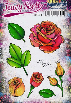 PaperArtsy Tracy Scott TS111 A5 Rose Stamp Set