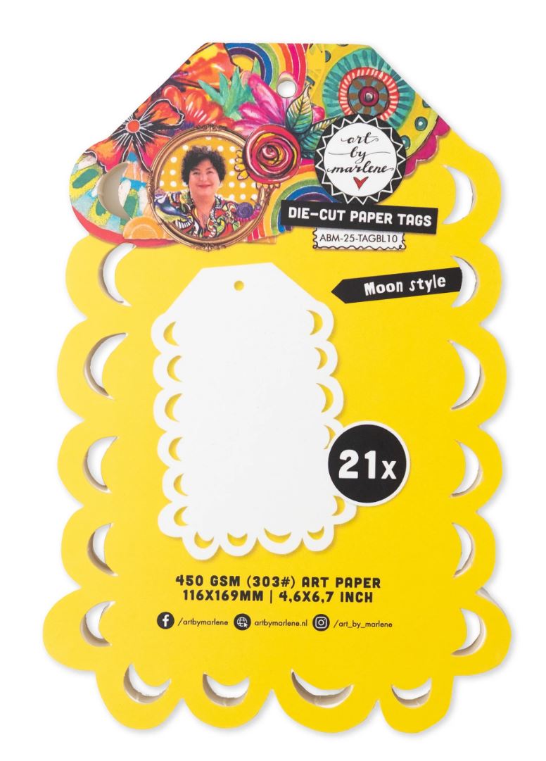 Art By Marlene - Die-cut paper tags Moon style