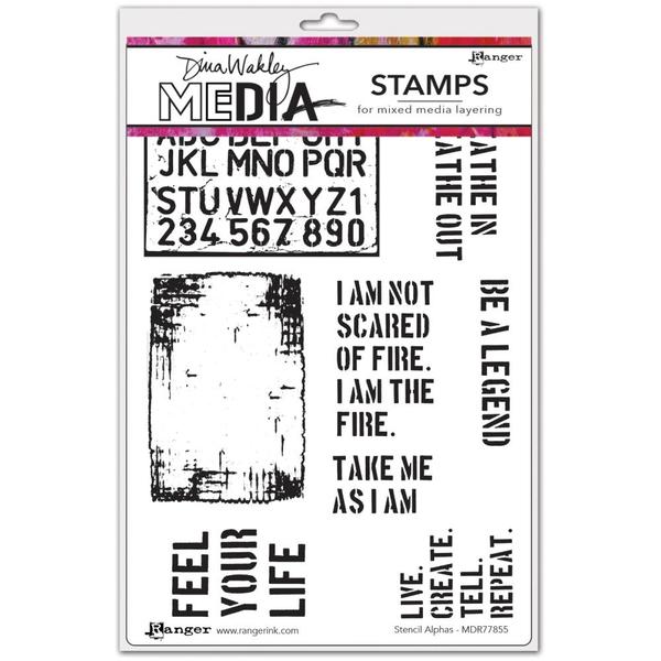 Dina Wakley Stamp  Stencil  Alphas