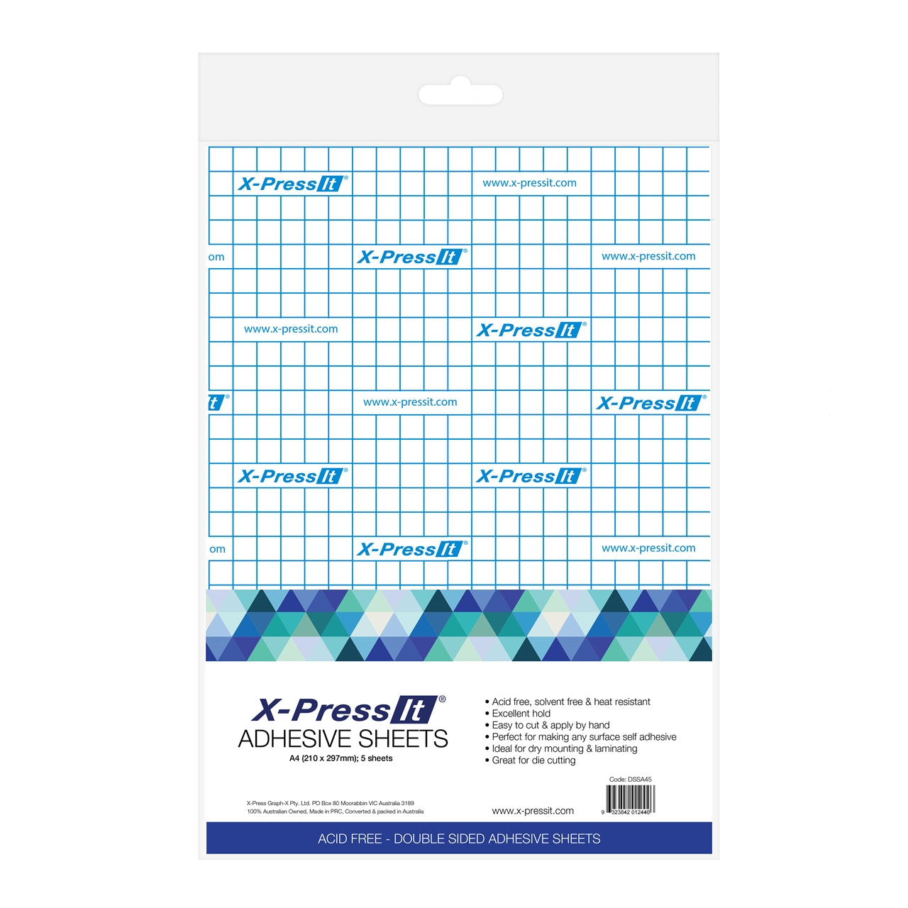 X-Press It  Adheseive Sheets  Pack 5 sheets