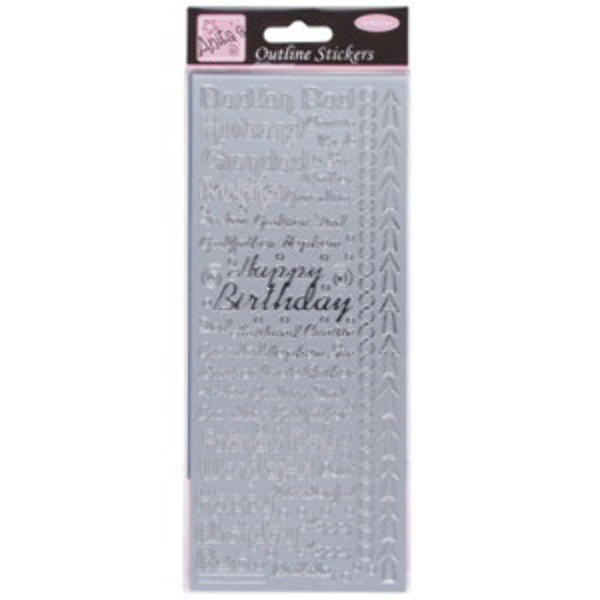 Anitas foil outline stickers - Silver - Male Text