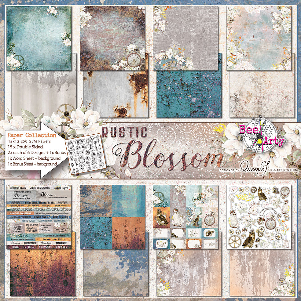 Beearty 12x12 paper collection - Rustic Blossom