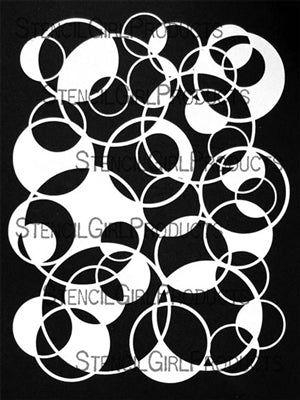 StencilGirl - 9x12 Circles Overlapping - Filled Stencil