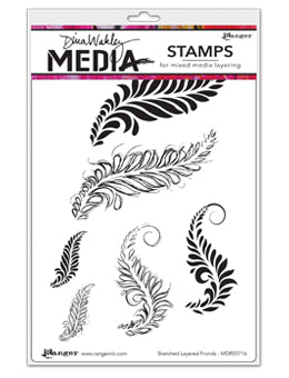Dina Wakley Stamp Sketched Layered Fronds