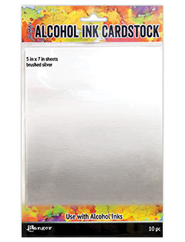 Alcohol Ink Cardstock - 5x7 Brushed Silver