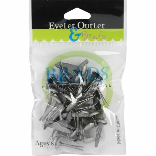 Brushed silver  Brads 8mm 40 pieces
