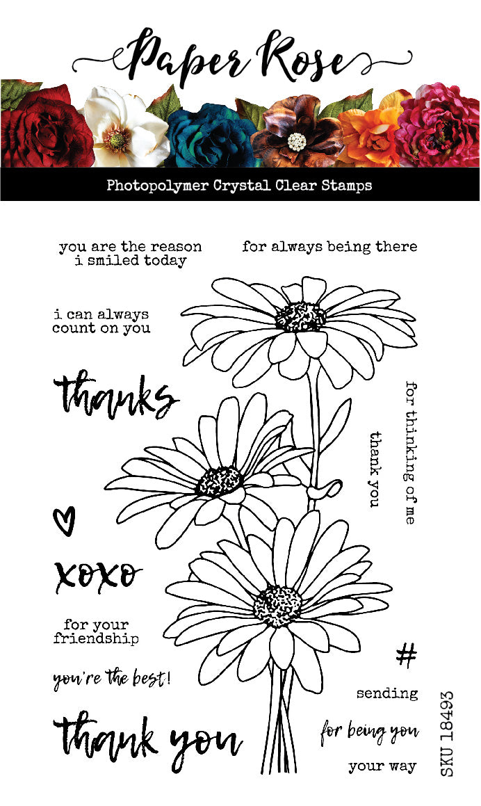 Paper Rose Clear Stamp - Daisy Bouquet 4x6" Set