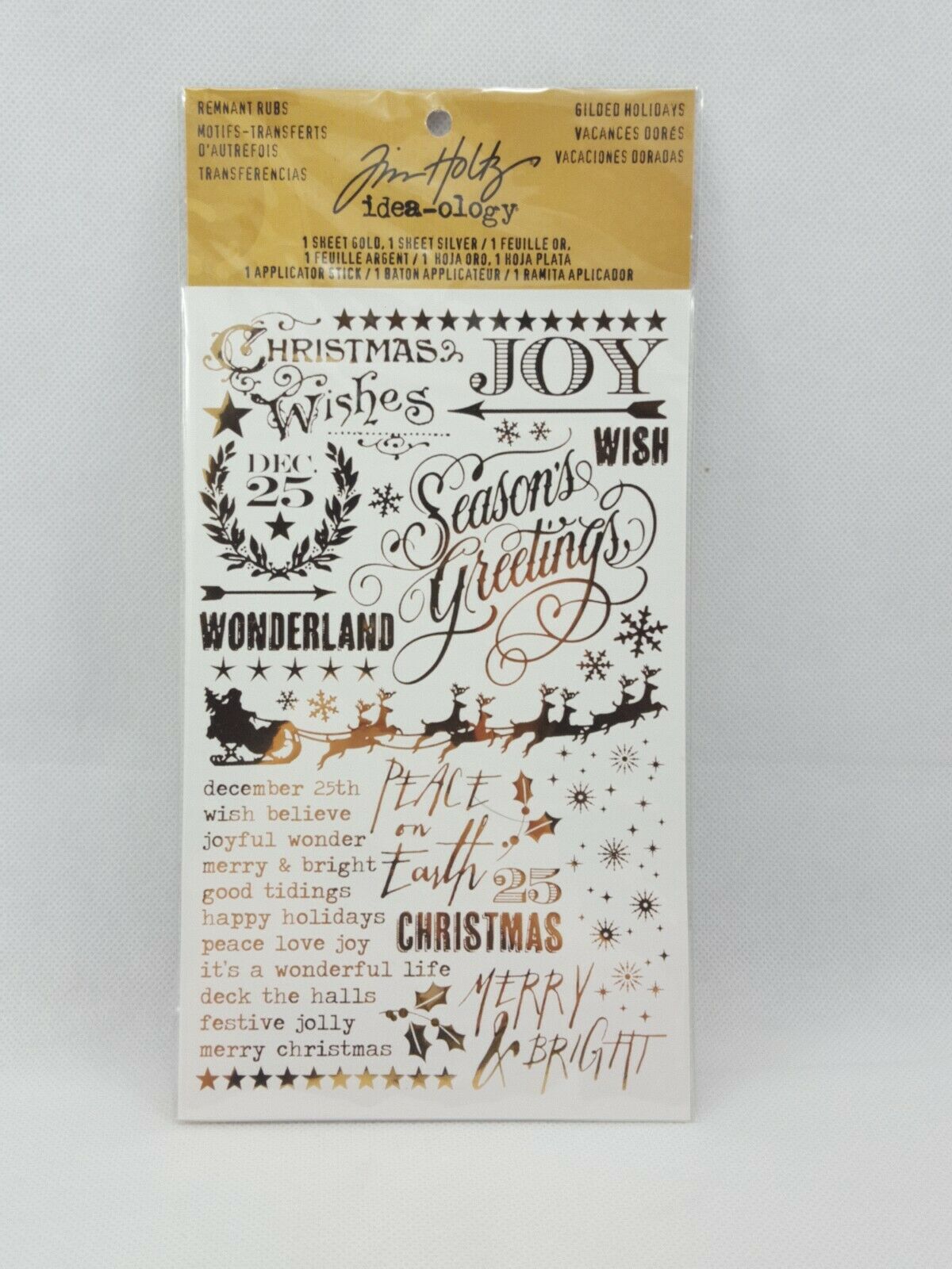 Tim Holtz Idea-ology Remnant Rubs -Gilded Christmas Time