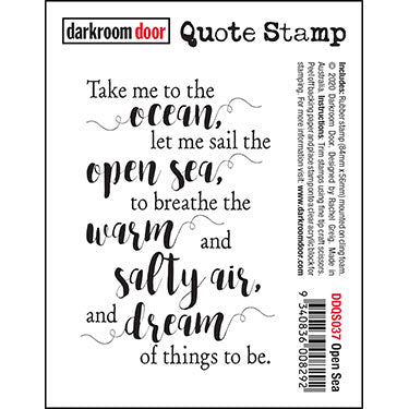 Darkroom Door Quote Stamp - Open Sea