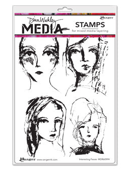 Dina Wakley Stamps  Interesting Faces