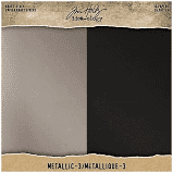 Tim Holtz Kraft -stock Metallic -3  8 x 8 pad 36 Papers