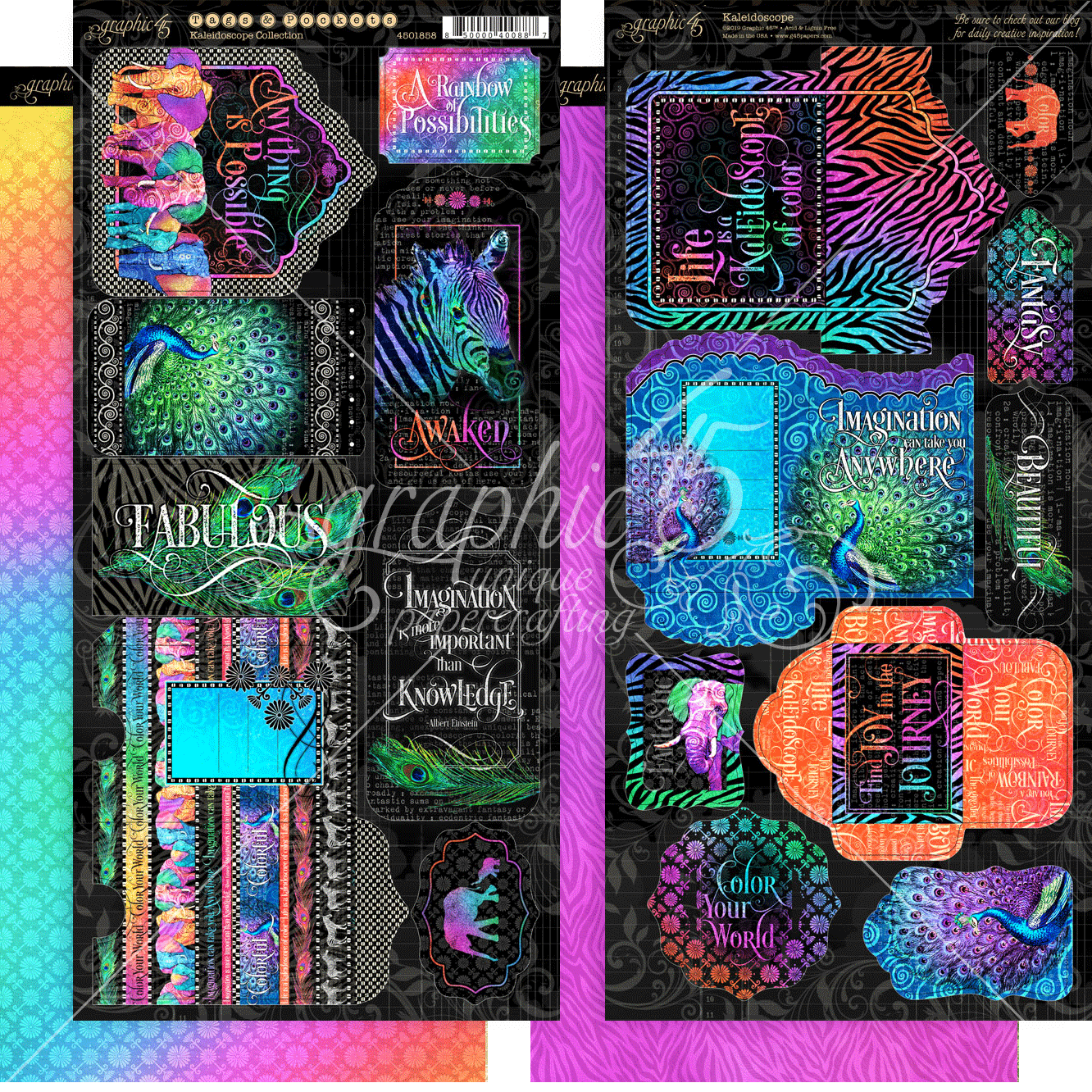 Graphic 45 Kaleidoscope - Cardstock Diecuts
