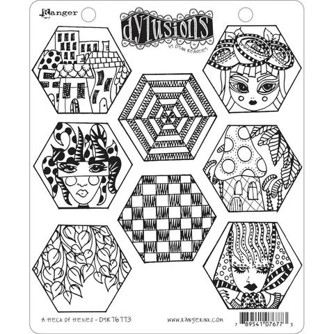 Dylusions Rubber Stamps - A Heck of Hexies