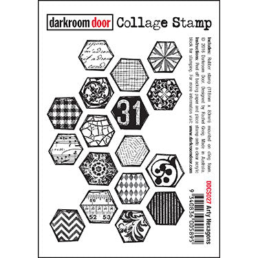Darkroom Door Collage Stamp - Arty Hexagons