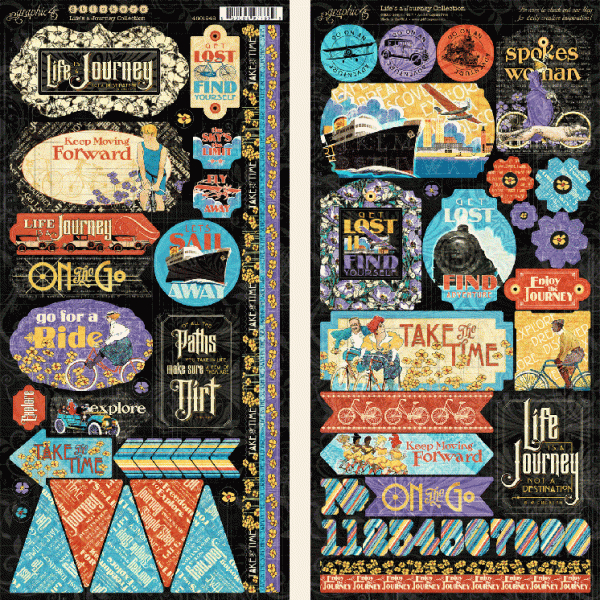 Graphic 45 Life's a Journey - Sticker Sheet