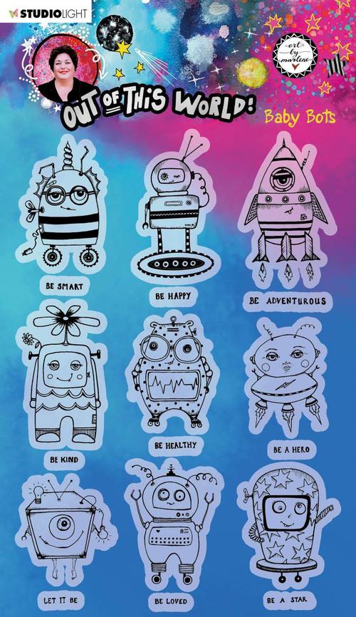 ART BY MARLENE -   OUT OF THIS WORLD  STAMP -  BABY  BOTS