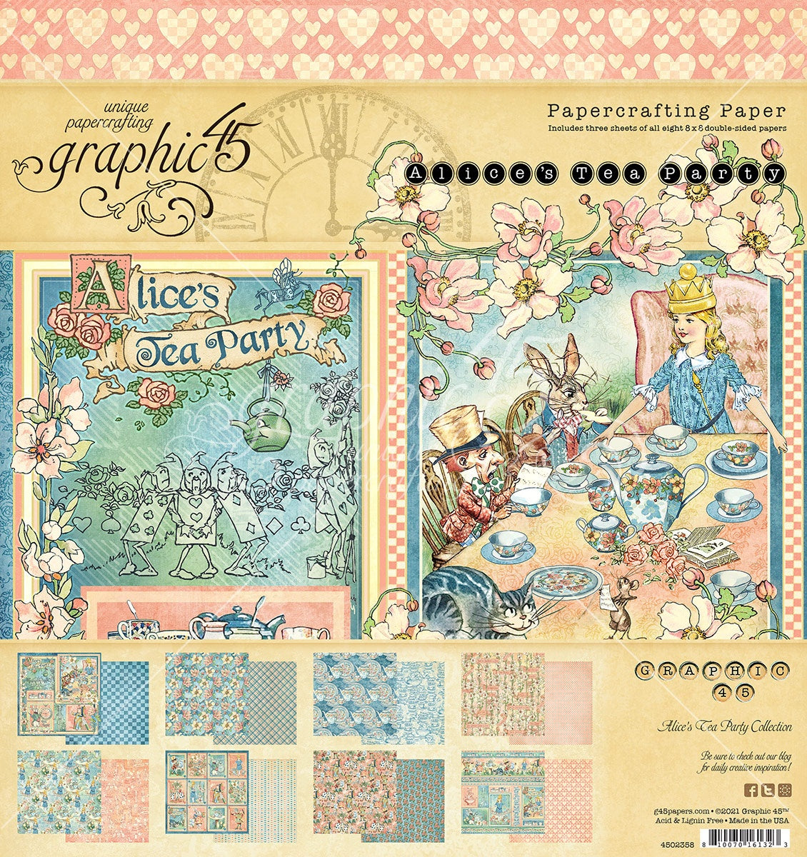 Graphic 45-   Alices Tea Party 8 X 8 collection pack
