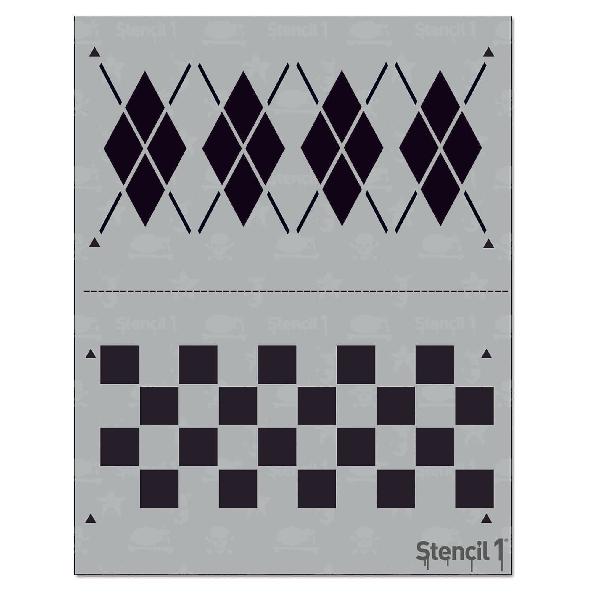 Stencil 1 Argyle Checks Pattern