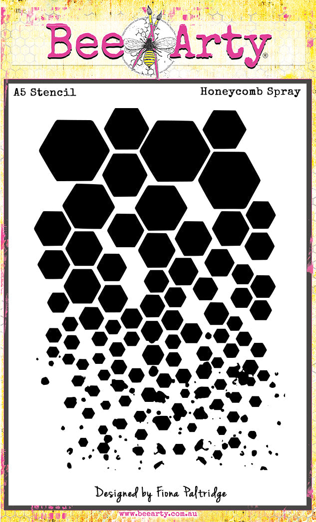 Bee Arty - Bee the Sunshine - Honeycomb Spray A5 Stencil