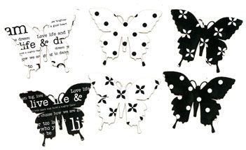 Scrap FX Beautiful Black and White Butterflies
