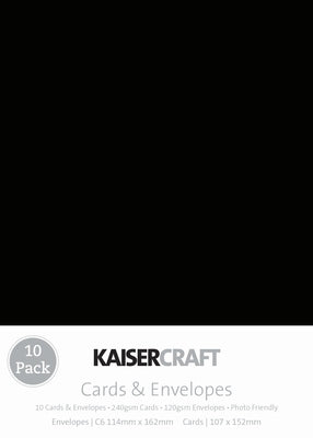 Kaisercraft  Black C6 Card & Envelopes