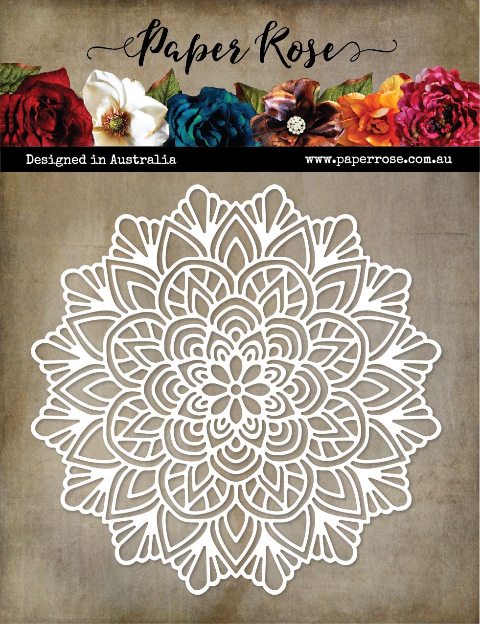 Paper Rose Stencil Mandala