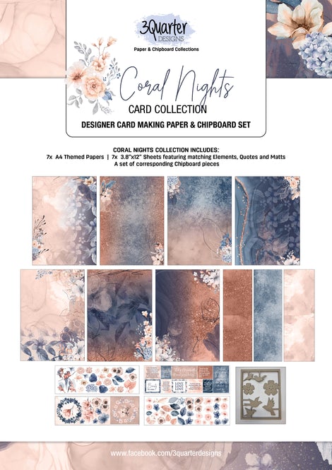 3Quarter Designs Card Kit   "Coral Nights"