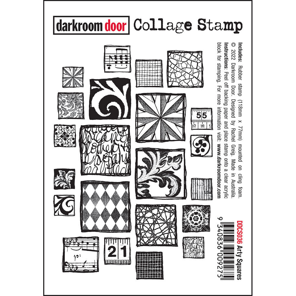 Darkroom Door Collage Stamp - Arty squares