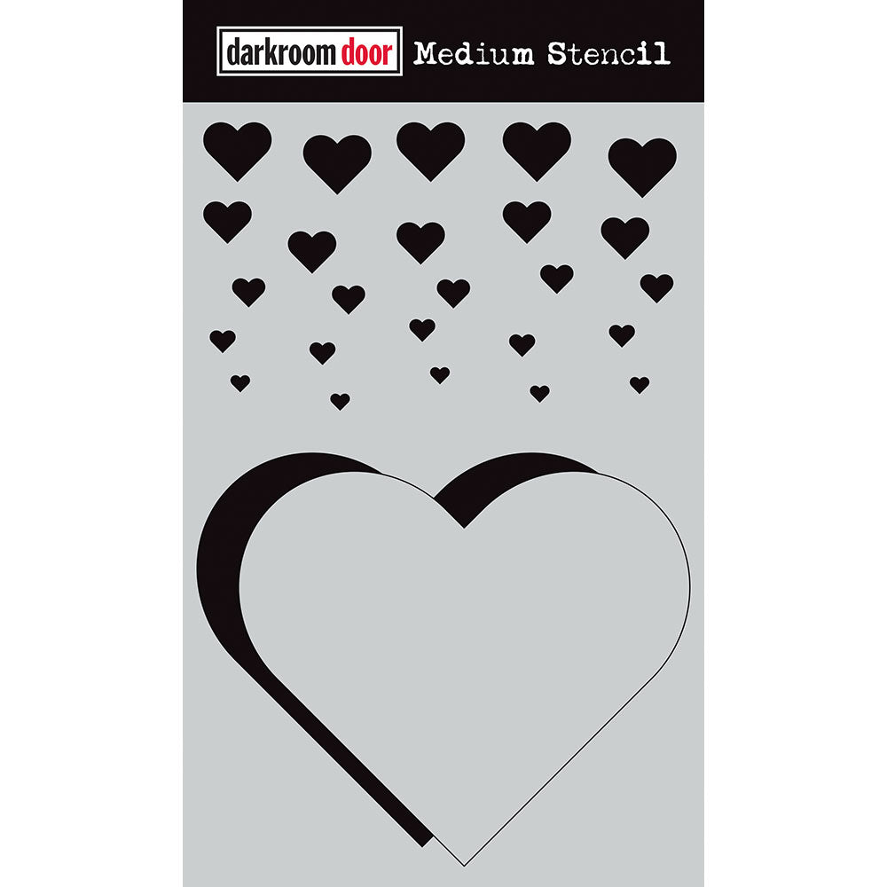 Darkroom  Door Medium Stencils - Cascading Hearts