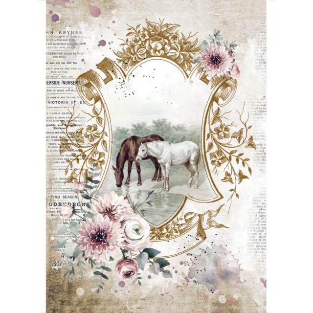 Stamperia - Rice Paper - Romantic Horses Lake