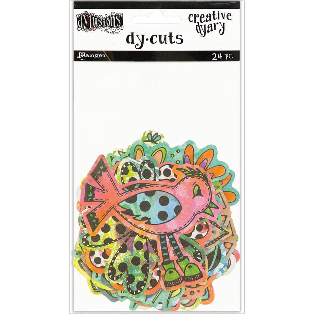 Dylusions Creative Diary dy-cuts birds and flowers