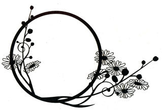 ScrapFX silhouette daisy frame - black