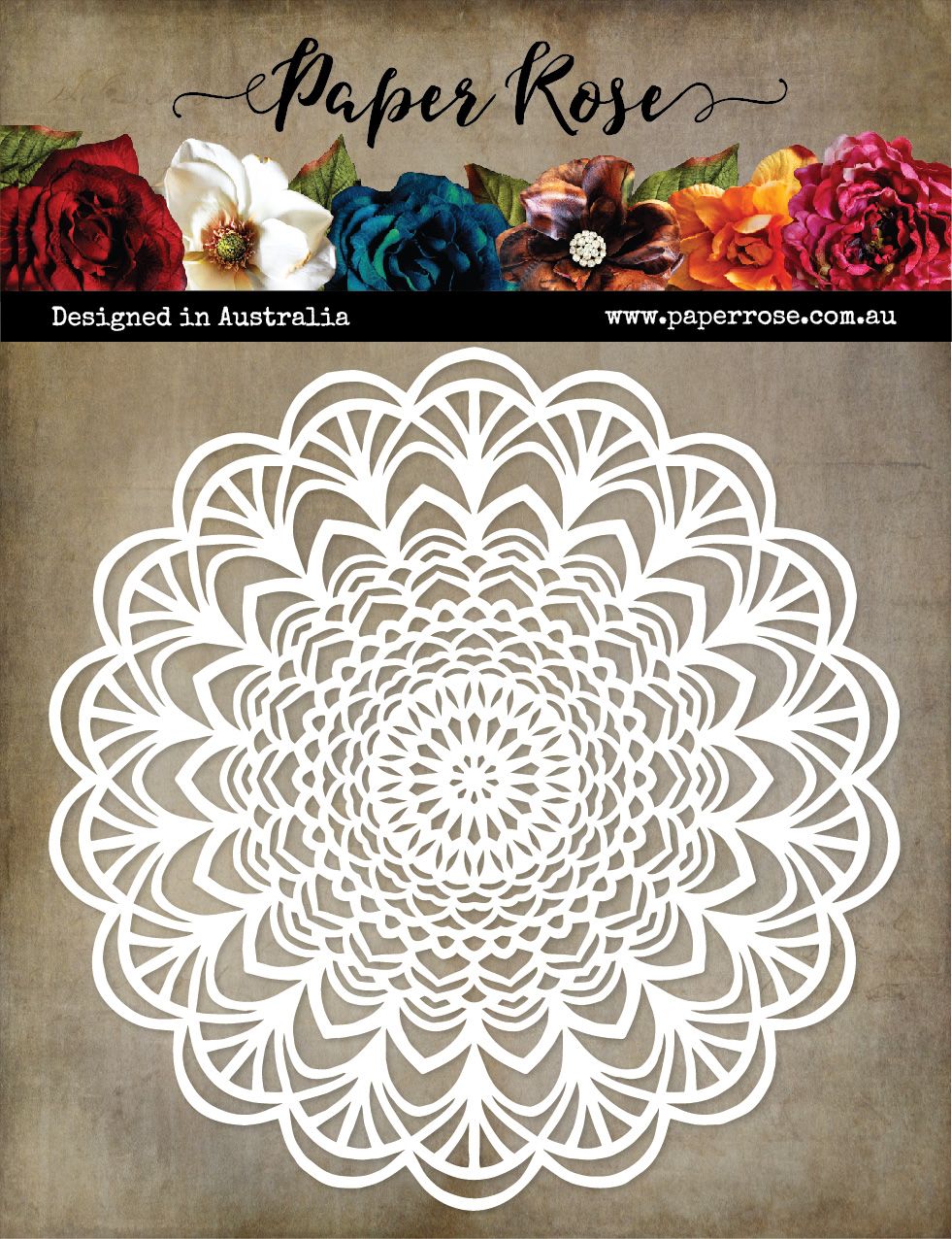 Paper Rose Stencil Mandala No 2