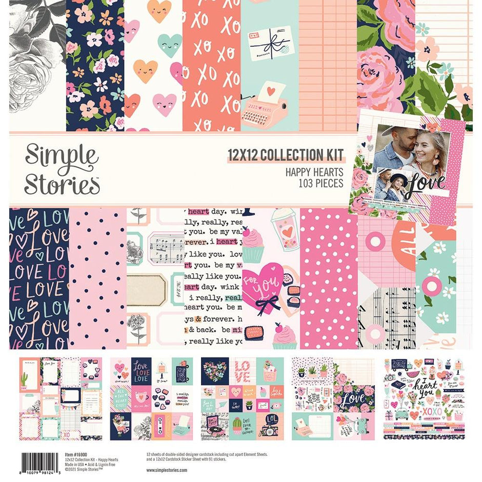Simple Stories Happy Hearts  12 x 12 collection pack