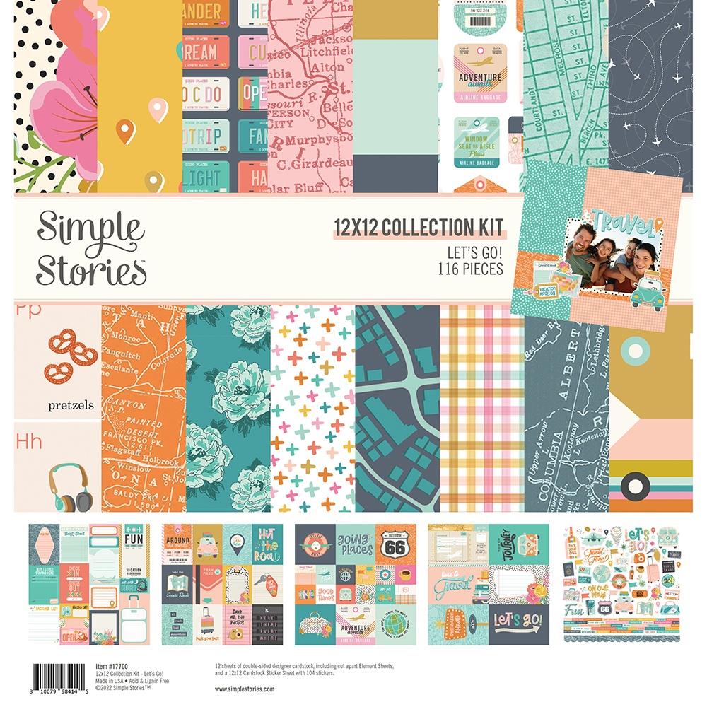 Simple Stories  12 x 12 paper Collection - Lets Go -