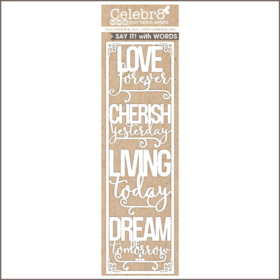 Celebr8  -   Matt Board Word Titles  "Day dream  "