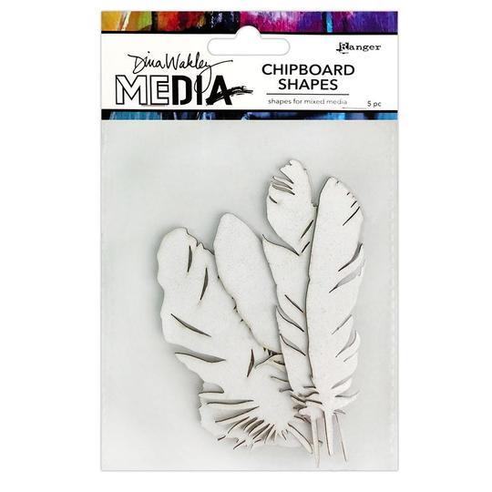 Dina Wakely chipboard shapes  - Feathers