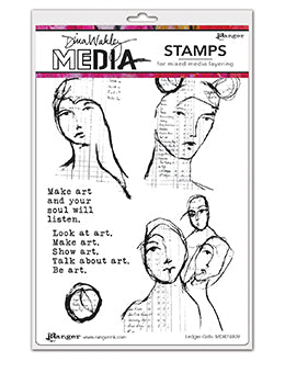 Dina Wakley Stamps       Ledger Girls