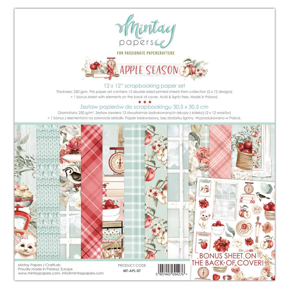 Mintay  Papers  12 x 12  Paper Pad  -  Apple Season