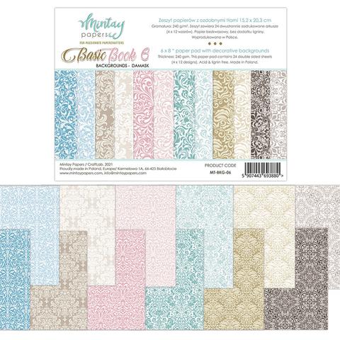 Mintay  Papers 6 x 8" Basic book 5 Backgrounds Damask