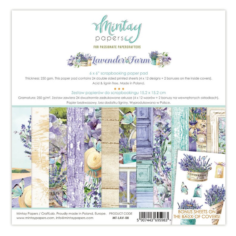 Mintay  Papers  6 x 6" paper pad  -   Lavender Farm