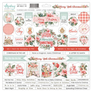 Mintay -   Chipboard  Sticker Sheet   "Merry Little Christmas"