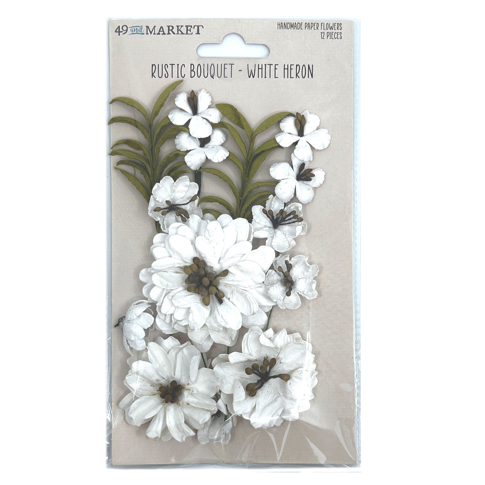 49 and Market Flowers - Rustic Bouquet - white