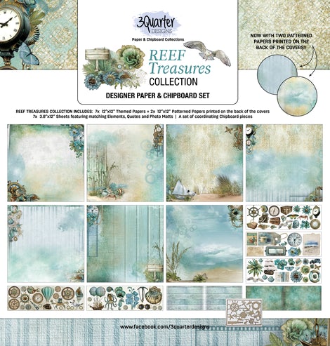 3 Quarter Designs 12 x 12 Paper Collections  "Reef Treasures"