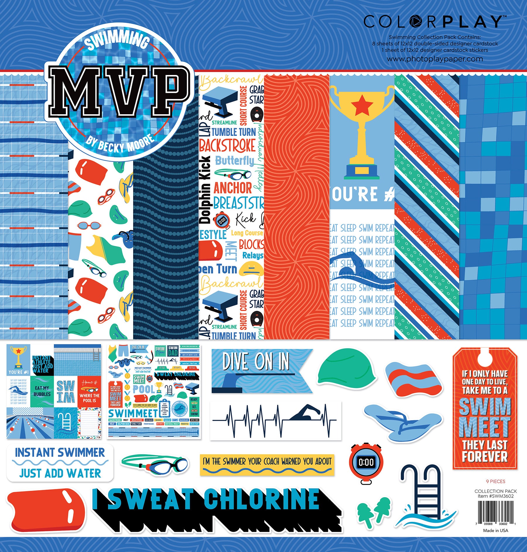 Photo Play  12 x 12 Paper collection - MVP Swimming