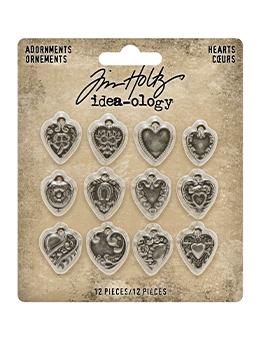 Tim Holtz Collection  Idealolgy - Metals -Adornment's  hearts