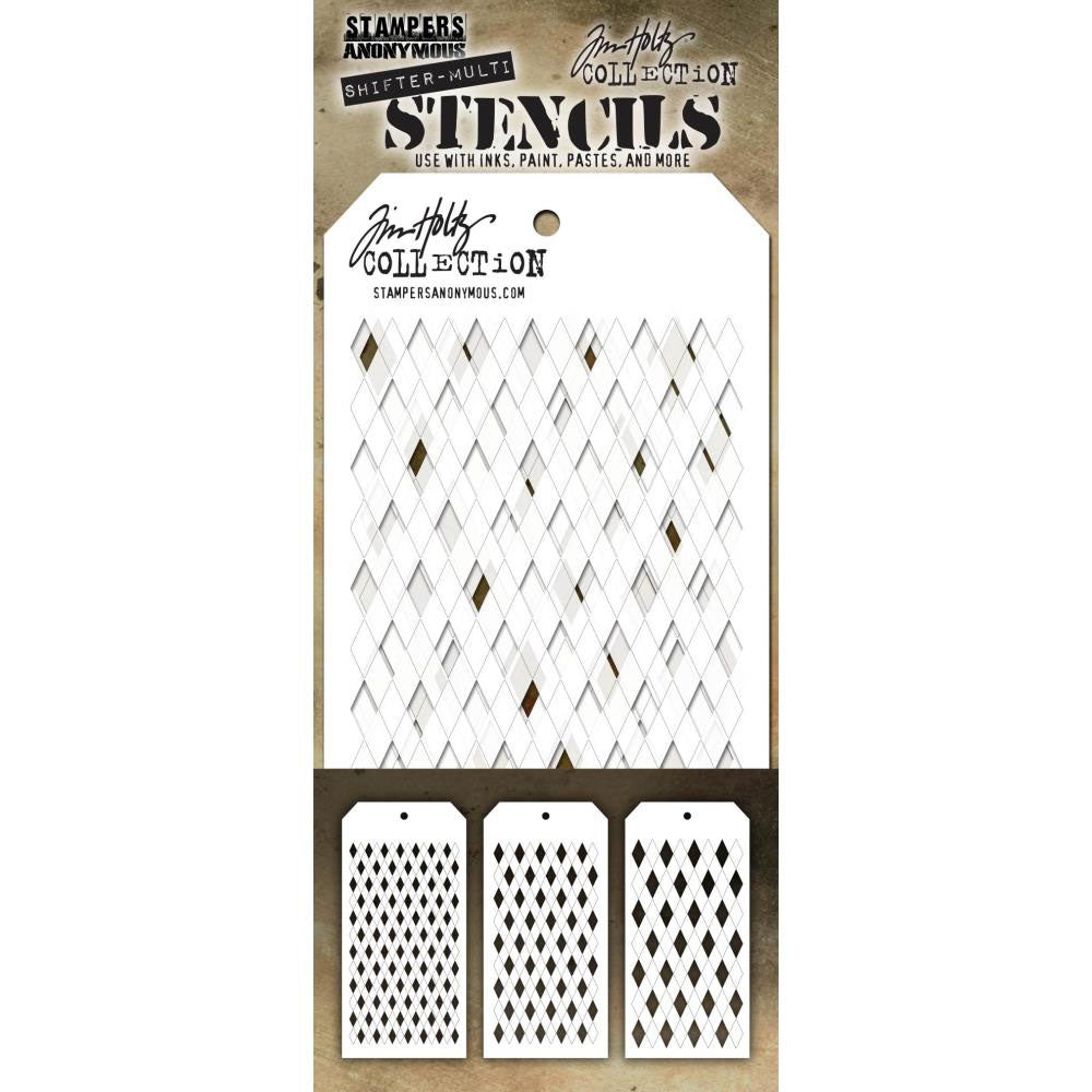 Tim Holtz- Stampers Anonymous  -  Shifter Multi Stencil Harlequin