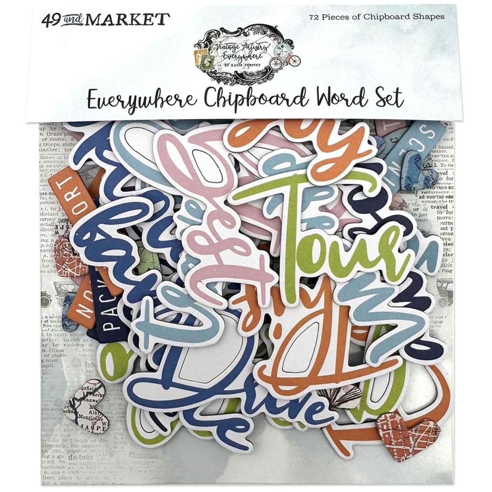 49 and Market Chipboard Word Set - Everywhere