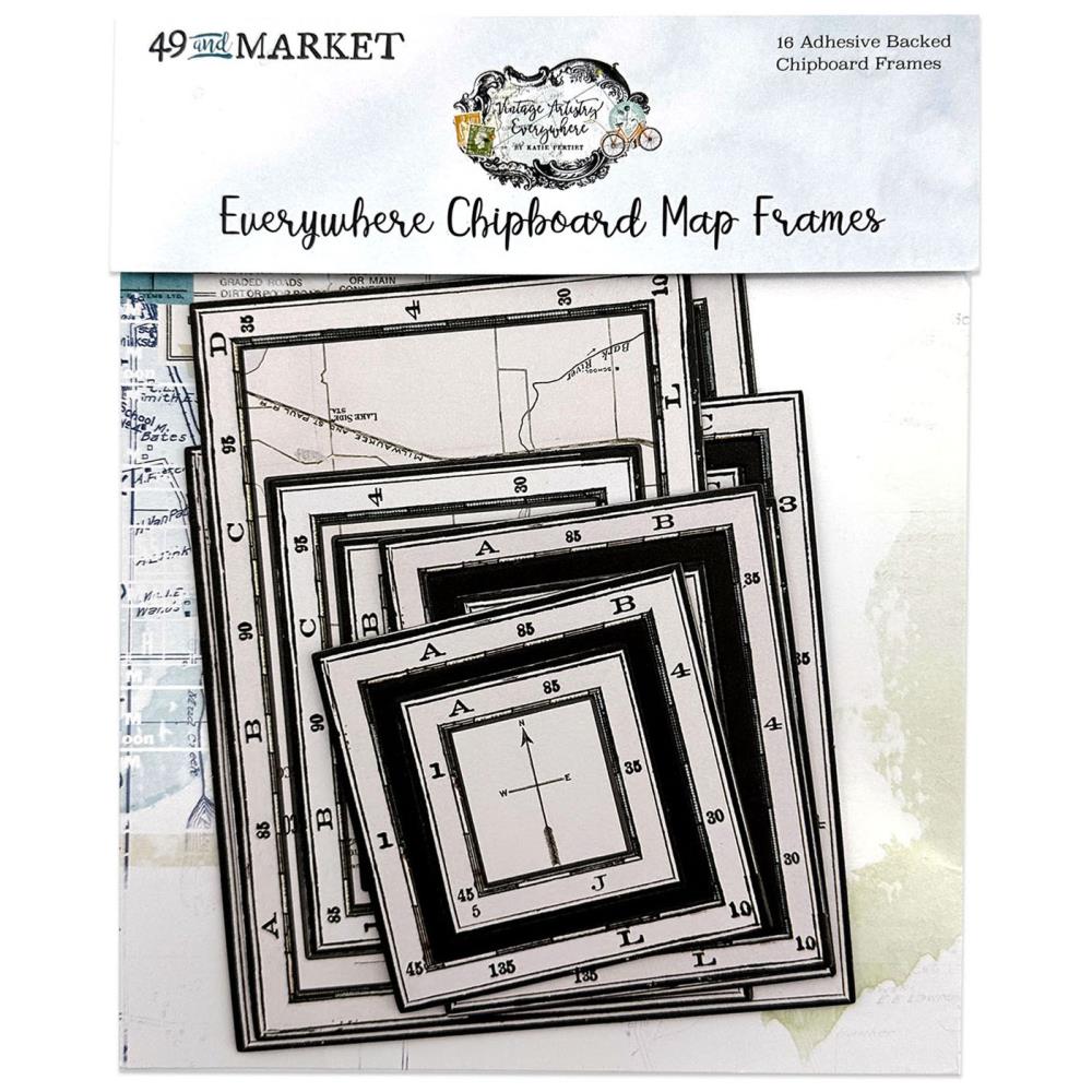 49 and Market Chipboard Map Frames - Everywhere