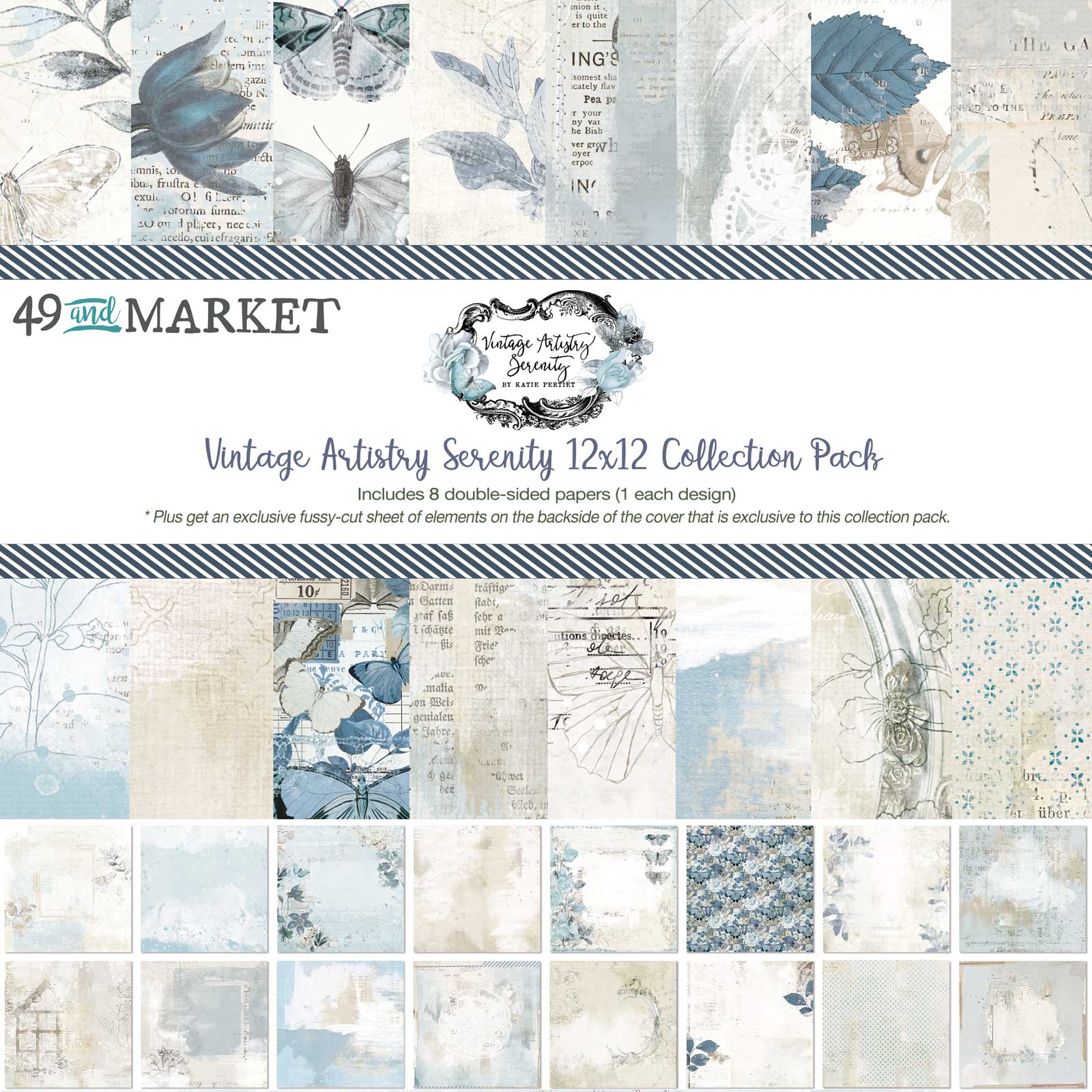 49 and Market  Vintage Artistry - Serenity 12 x 12 paper collection